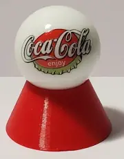 Coke Bottle Cap 1" Marble with Stand