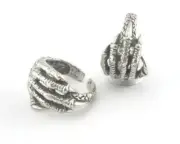 Hand Claw Ring Adjustable Ring Antique Silver Plated brass 18.5mm 8.5US 2572