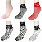Womens Ladies Lace Short Socks Mesh Fishnet Sexy Sheer Ankle Stockings Ultrathin