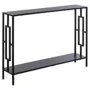 Industrial Console Table with Storage Shelf, Narrow Hallway Dressing Desk with M