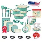 Premium 23-Piece Cookware Set in Aqua - Non-Stick Cookware & Utensils Included
