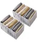 2pcs clothes organizer 7 grids jeans compartment storage box foldable visible...