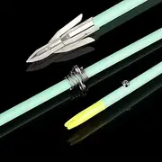 3/6 Pack Fluorescent Green Bowfishing Arrow with Broadheads and Safty Slides 33 inches Archery Fiberglass Bowfishing Arrows for Compound Bow Recurve Bow Fishing Hunting