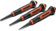 Crescent CNPS12332G Nail Punch Set with Grip, 5 Inch (3 Pieces)