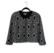 Roz & Ali Blazer Aztec Geometric Size XL 3/4 Sleeve Jacket Classic Artsy Career