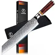 [8-Inch]Chef Knife Kitchen Knife FANTECK VG10 Damascus Professional Sharp High Carbon Stainless Steel 67-Layer Meat Sushi Fruit Cutting Gyuto Chef Knife[Gift Box]Ergonomic Pakkawood Handle-Acrylic Rim (9.5 Inches)