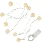 Battery Operated String Lights Christmas LED Lights 8.5ft Rattan Ball Pack of 4