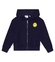 [Palm Angels Kids] Palm Angels Kids Smiley logo cotton hoodie Y 10 blue