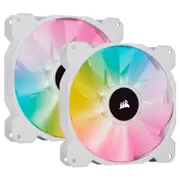 Corsair iCUE SP140 RGB ELITE White 140mm PWM Fan with Lighting Node CORE, 2 Pack