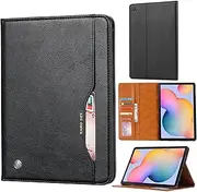 Case for Samsung Galaxy Tab A8 10.5 2021, Slim Soft Prop Stand Premium PU Leather Cash Wallet Card Slot Full Protector Cover Case for Galaxy Tab A8 10.5 2021 SM-X200 SM-X205 (Black)