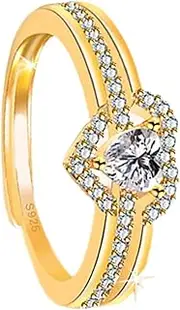 [Generic] Heart Engagement Ring,Adjustable Cubic Zirconia Love Knot Rings | Wedding Ring, Mother Daughter Rings, Statement Ring for Valentine's Day