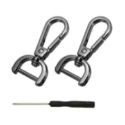 Detachable Snap Hook, 5/8 Inch Swivel Clasp for Purse (2 Pack, Black)