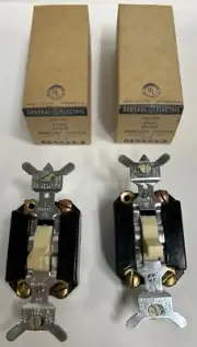 "2" NEW Vtg General Electric GE5523-2 Ivory Silent 3-Way Toggle Switch (A8)