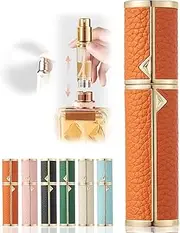 AlxMuNao Perfume Atomizer Refillable,Empty Portable Cologne Dispenser,Mini Aftershave Sprayer for Men and Women 5ML (Orange)