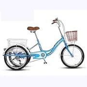 Tricycle for Adult Three Wheel Bike 20 Inch Cruiser Bike Single Speed Adjustable Seat Handlebar with Shopping Basket Trikes for Seniors Women Men, Tricycle