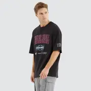 [Nena and Pasadena] Armband Loopback Oversized Tee Jet Black