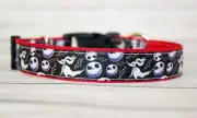 Jack Skullington and Zero dog collar and/or leash. 1 inch wide or 3/4" wide