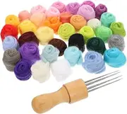 Beatifufu DIY Felting Material Kit Needle Felting Wool Craft Supplies for Boys and Girls Adults Australian Merino Wool Roving Random Color