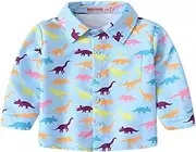 [Generic] Baseball Cleats Boys High Top Printed Shirt Lapel Button Down Shirt Long Sleeve Top Long Sleeve T 4t