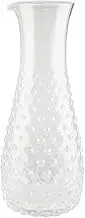 Elle Décor 204804 Beaded Glass Pitcher, 4x6x12, Clear