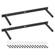 2Pcs 20 Inch Wall Mounting Floating Shelf Bracket Blind Shelf Support, Black