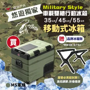 【艾比酷】車載雙槽行動冰箱 DC LG壓縮機 MS-35/45/55 可加購鋰電池R55902 附砧板 露營 悠遊戶外