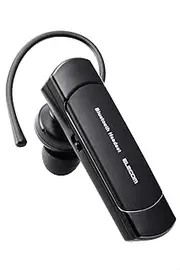 Elecom LBT-HS21MPBK2 Wireless Headset, Bluetooth Single Ear, Compact, Handsfree, Ear Plug, Microphone Mute, Power Switch, Volume Button, Supports Multipoint Support Supports Two Communication Devices