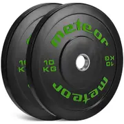 METEOR 10kg Bumper Weight Plates - 50mm Bumper Plates, Olympic Weightlifting Plates for Olympic Barbells (1 Pair)