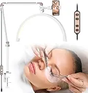 Led Half Moon Nail Desk Lamp, 16inch Lash Lamp for Extensions, 20W Eyelash Light With 3 Color Dimmable, Beauty Desk Lamp With Phone Holder for Skincare Salon (White)
