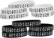 SOLUSTRE 10pcs Music Festival Silicone Wristbands Decorative Bracelets Creative Syllable Notes Design Comfortable Wristbands for Concerts Parties and Daily Wear