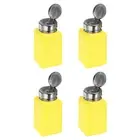 4PCS 200ML(6.8oz) Push Down Alcohol Dispenser Pump Liquid Press Bottles Yellow
