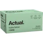 Actual Vodka Seltzer & Lime Cans 300mL
