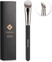 TEOYALL Angled Concealer Brush, Synthetic Contour Brush for Blending Setting Buffing with Liquid, Cream and Powder Cosmetic (Angled Brush)