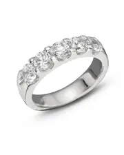 Certified Diamond 5 Stone Band in 18K White Gold, 1.50 ct. t. w.