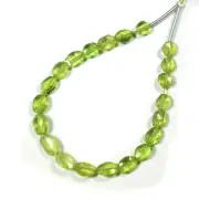 AAA Natural Green Peridot Faceted Oval Gemstone 5"Loose Beads For Jewelry Making