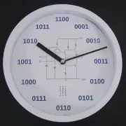 Geek Clock Analog Clock with binary numbers, NAND circuit, truth table