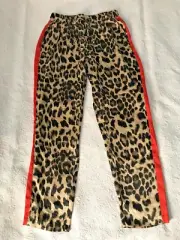 K-ZELL Nasty Gal Women Leopard Print Color Stripe Side Lazy Pants Sz M