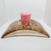 Artist Made Art Glass Candle Holder Fused Earthtone