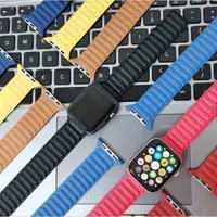 在飛比找樂天市場購物網優惠-皮革錶帶用於 Apple Watch Series 6 Se