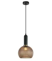 Valencia Amber Ribbed Wine Glass Pendant