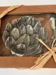 NIB Star Home Tidbit Server With Spreader Artichoke Shaped For Dips Serving New