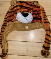 Orange Bengal Tiger Faux Fur Hat Unisex Insulated Winter Animal Hat NEW One Size
