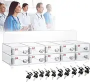 Transparent Mobile Phone Storage Container with Key, Acrylic Mobile Phone Storage Cabinet, Wall -Mounted Transparent Mobile Phone Lock Box, Classroom Mobile Phone Finishing Device,10Slots
