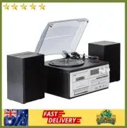 Stereo System Turntable Vinyl Cassette Recorder USB CD Bluetooth Record Player