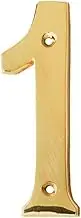 eSplanade 4" Brass House Hotel Door Number Plaque Sticky Numeric Numerical Digit 0-9 (1 (one))