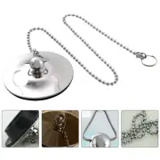 Stainless Steel Plug Universal Sink with Chain Kitchen Drain Stopper Bath Tub