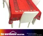 SET OF 2! RED CHRISTMAS XMAS TABLE CLOTH 150x230cm 6-8 SEAT RECTANGLE TABLECLOTH
