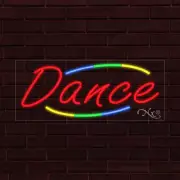 NEW "DANCE" w/COLOR BORDER 30x12x1 INCH LED FLEX WINDOW/WALL INDOOR SIGN 30777