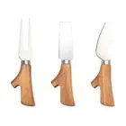 3 Pieces Cheese Knife Kit Pizza Cutter Fork and Spreader for Slicing,Cutting