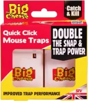 Quick Click Mouse Trap - Twinpack, Kills Mice, Baited and Ready-To-Use, Easy Cle